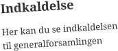 Indkaldelse Her kan du se indkaldelsen til generalforsamlingen